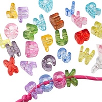 Perles de lettres en acrylique transparentes et colorées pour chaînes de téléphone, breloques de sac, accessoires de fabrication de bijoux DIY, bracelets, colliers, boucles d'oreilles et artisanat