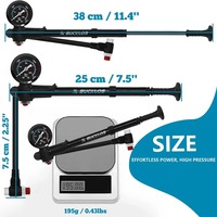 Pompe à vélo BUCKLOS 300 PSI haute pression, pompe pour fourche avant de vélo, gonfleur portable à valve Schrader, accessoires multifonctionnels pour vélo