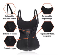 Gilet amincissant pour femme avec logo personnalisé, respirant, double compression, ceinture ajustable et fermeture éclair frontale