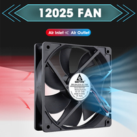 Ventilateur Gdstime GDA1225 5-48V Étanche IP67/IP68 DC 120x120x25mm à Roulement à Billes, Refroidisseur d'Extraction Grande Vitesse pour Boîtier d'Ordinateur