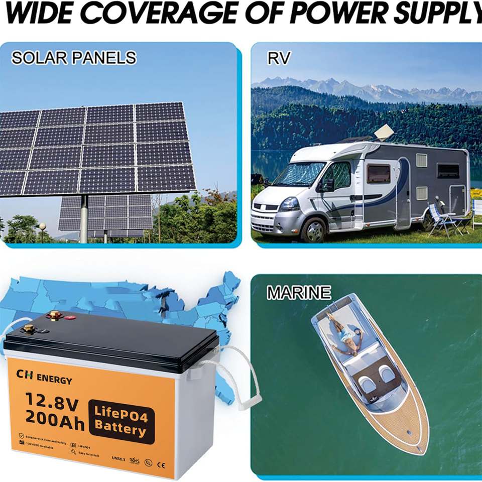 CH Energy Deep Cycle LFP LiFePO4 Battery Eu 12V 24V 200ah Lithium Ion ...