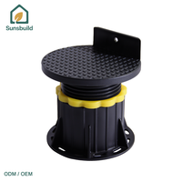 Système de nivellement de terrasse Sunsbuild de nouveau type, pied de support réglable pour terrasse, piédestal réglable TA-S pour le support de carrelage de terrasse