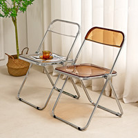 Table basse Mobilier acrylique Pliant Design moderne Table d'appoint et chaise transparentes