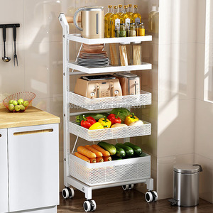 Kệ bếp lưu trữ giỏ cho Tổ Chức Cán tiện ích giỏ đựng thức ăn đơn vị với bánh xe - Product Image 5