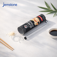 Tube en carton personnalisé pour sushi, conteneur alimentaire, tube en papier à pousser pour l'emballage des rouleaux de sushi avec bouteille de sauce soja