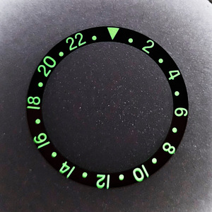 Insert de lunette bicolore de 38 mm de diamètre extérieur et 30,5 mm de diamètre intérieur pour boîtier de 40 mm, anneau en alliage d'aluminium-magnésium GMT - Product Image 4