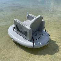 Île flottante portable Drop Stitch avec chaise gonflable amovible, plateforme gonflable ovale pour loisirs aquatiques et pêche