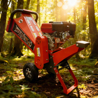 Trituradora de Madera Compacta de 7.5HP, Trituradora de Ramas Portátil de Gasolina, Máquina para Triturar Árboles para Residuos de Jardín y Paisajismo