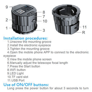 Microscope numérique Relee, caméra USB, oculaire 2K WiFi FHD, caméra binoculaire pour lunette d'observation avec batterie intégrée - Product Image 5