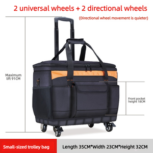 Grande sacoche multifonctionnelle en tissu Oxford pour électricien, sac à outils en toile à roulettes et bandoulière - Product Image 2