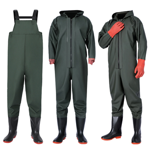 <span class=keywords><strong>Waders</strong></span> da Pesca Impermeabili HISEA Verdi a Petto per Uomo con Stivali con Punta in Acciaio Unisex in PVC per Caccia - Product Image 1