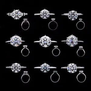 Starsgem 맞춤 보증금 moissanite 실험실 다이아몬드 cvb hpt 여성 보석 약혼 9K 10K14K 18K 화이트 로즈 옐로우 골드 링