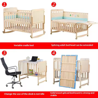 Grand Lit en Bois Massif de Pin avec Moustiquaire Meuble Bébé Produit pour Enfant Berceau Nouveau-né