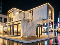 Villa modulaire préfabriquée à deux étages, café-bar-boutique-hôtel moderne à deux niveaux, maison préfabriquée à montage rapide