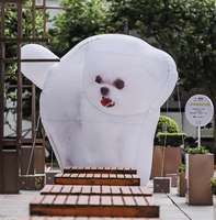 Mascotte de chien gonflable géante réaliste multicolore personnalisée à faible MOQ, en tissu Oxford imperméable, avec pompe à air électrique, durable et de qualité commerciale