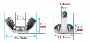 น็อตปีกสี่เหลี่ยมสแตนเลส LeGood M6 GB62.2 - Product Image 4