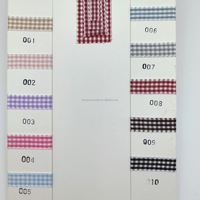 Ruban à carreaux personnalisé OKAY en gros de 1 cm avec bordure blanche pour emballage cadeau et nœuds, accessoire pour cheveux
