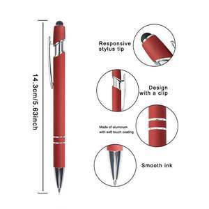 맞춤형 로고 2-in-1 스타일러스 볼펜 부드러운 촉감의 알루미늄 펜, 기업 기념품 및 홍보용 사은품 - Product Image 5