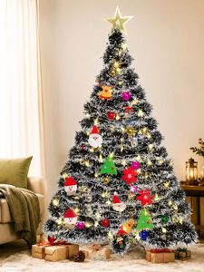Guirnalda de Tiras de Oropel Circulares, Material Resistente a los Rayos UV, Impermeable, de PVC, con Luces Decorativas, 3m 5m, <span class=keywords><strong>para</strong></span> Interiores y Exteriores, Decoraciones Navideñas <span class=keywords><strong>para</strong></span> Fiestas - Product Image 4