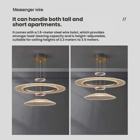 Lustre LED Moderne Minimaliste pour Bureau à Domicile, Hauteur Réglable, en Aluminium, Télécommande, Intensité Variable, Protection Oculaire, Anti-Éblouissement, Design Élégant