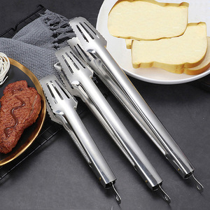 Venta directa de fábrica de pinzas para alimentos de acero inoxidable, pinzas para pan extendidas y gruesas, pinzas para barbacoa, pinzas para carne y alimentos estofados - Product Image 2
