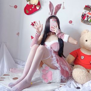 Costume de cosplay anime pour femme adulte, robe bandeau en velours rose, tenue de fête de Noël, taille plus, vente en gros - Product Image 5