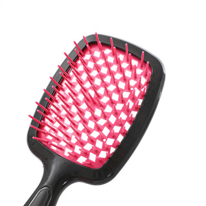 Hollowed-Out Hexagonal Hairbrush Plastic Massage Comb Wet Dry Dual Use <b>Scalp</b> Styling <b>Brush</b> General Population - Product Image 2