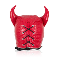 Masque de tête de taureau en cuir PU BDSM, masque de mascarade réglable avec cornes, masque animal pour hommes, costume de fête