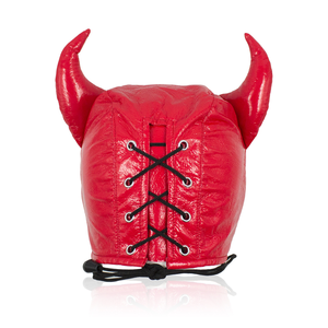 Masque de tête de taureau en cuir PU pour homme, ajustable, avec cornes, pour fête costumée - Product Image 5