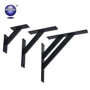 Matériau en aluminium Noir mat Support mural flottant robuste Support mural d'angle pour étagère - Product Image 6