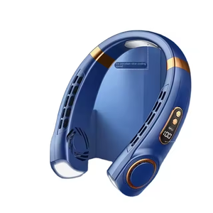 Ventilateur portable à suspendre au cou avec lumière LED, affichage numérique USB, sans pales, climatiseur électrique, 5 vitesses puissantes - Product Image 3