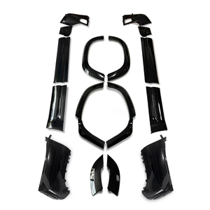 Kit de carrocería Faldas laterales negras brillantes Panel de puerta Rueda de esquina Ceja para <span class=keywords><strong>Land</strong></span> <span class=keywords><strong>Rover</strong></span> <span class=keywords><strong>Defender</strong></span> 130 - Product Image 2