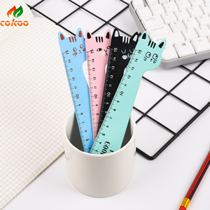 Regla de plástico de cuatro colores multifuncional de 15cm al por mayor, escala sólida negra y blanca con color puro para uso diario - Product Image 3