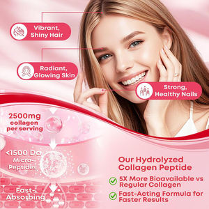 Private Label Multi Collagen Gummies Biotin Keratin Hyaluronic Acid <strong>Vitamin</strong> C <strong>D</strong> B12 Hair Skin Nails Anti Aging Beauty Supplement - Product Image 5