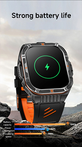 Montre connectée tendance 2025 HT38 IP68 étanche avec boussole, lampe torche LED, surveillance du sommeil, assistant vocal, montre intelligente pour homme - Product Image 3