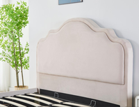 Tête de lit capitonnée en velours, style moderne, design durable 2026, en plastique, tailles King, Queen, Twin, multifonctionnelle avec rangement à vérin à gaz, économique