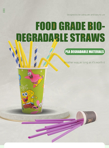 Pailles longues en carton biodégradables pour gobelets avec couvercle et paille, canules en papier biodégradables - Product Image 4