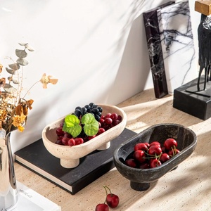 SAIDKOCC Bol <span class=keywords><strong>de</strong></span> rangement personnalisé en marbre naturel pour fruits et collations, service à thé <span class=keywords><strong>de</strong></span> luxe français pour salon, décoration intérieure - Product Image 1