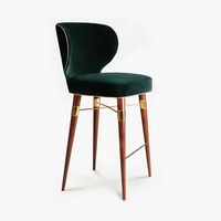 (SP-BS438) Américain style Rembourrés en bois massif de Luxe jambe Haute Chaise de Bar Chaise Comptoir vert velours Tabourets de Bar