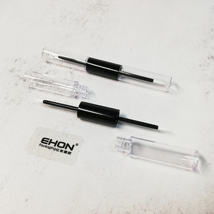 Flacon cosmétique vide en plastique transparent à double embout pour cils et eye-liner, avec bouchon à vis et logo personnalisé pour faux cils - Product Image 3