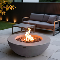 Brasero extérieur en béton, foyer rond au propane de 30/36 pouces pour patio et jardin