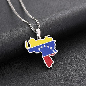 Collier pendentif en diamant de <span class=keywords><strong>Venezuela</strong></span> en acier inoxydable de style européen et américain, unisexe, tendance, chaîne géométrique en bambou, pour couple - Product Image 3