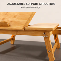 Support d'ordinateur portable multi-positions en bambou pour la maison, le bureau et le salon