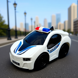 Voiture de police jouet pour enfants, véhicule de patrouille en plastique, jeu de rôle urbain, emballage BOPP - Product Image 3