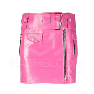 Minifalda de Cuero Genuino de Cintura Alta para Mujer, Informal, Ajustada, Transpirable, Estampada, Tejida, Moderna, Cómoda y de Alta Calidad para Invierno - Product Image 1