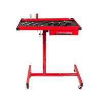 Chariot de travail mobile avec 4 roues pivotantes, table à outils, capacité réglable en hauteur et en largeur avec tiroir, 220 LBS