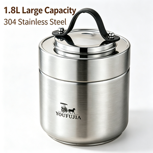 <span class=keywords><strong>Thermos</strong></span> alimentaire isotherme en acier inoxydable SUS304 de 1,8 L, double isolation, <span class=keywords><strong>pour</strong></span> garder les aliments chauds ou froids, portable, <span class=keywords><strong>pour</strong></span> l'extérieur - Product Image 2