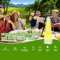Ventilador repelente de moscas para alimentos, luz antiinsectos