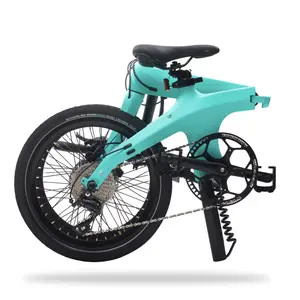 Novo quadro de fibra de carbono para bicicleta, bicicleta dobrável de 20 polegadas de carbono leve