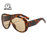 Gafas de Sol Qmoon Extra Grandes con Protección UV400, Lentes Amarillas, Montura Negra, Estilo Moderno para Hombre y Mujer